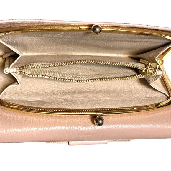 Miu Miu Madras Fiocco Tri-Fold Continental Wallet Purse Orchid Pink Cream Ribbon - Picture 11 of 12